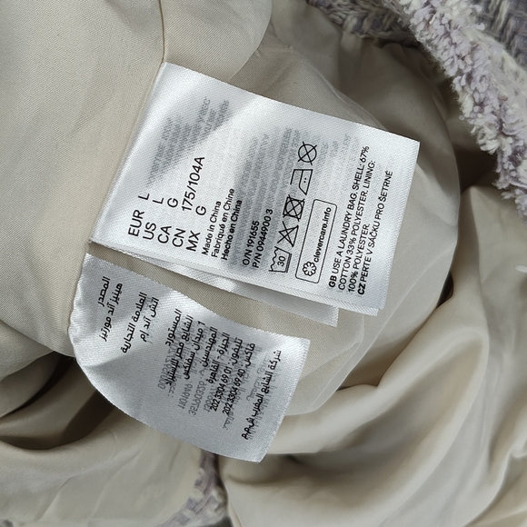 H&M | Textured Weave tweed jacket | lilac + off white - Picture 8 of 8